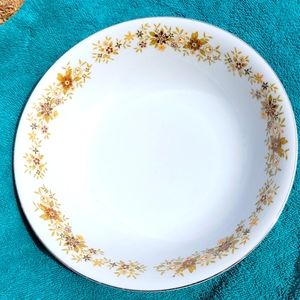 Vintage Japan Cottagecore Serving Bowl Cotillion Crestwood Prairie Flowers 9"